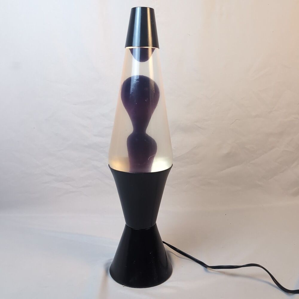 Lava Lite 16" Black Clear Purple Underwriters Laboratories Retro 1996 Lamp VTG